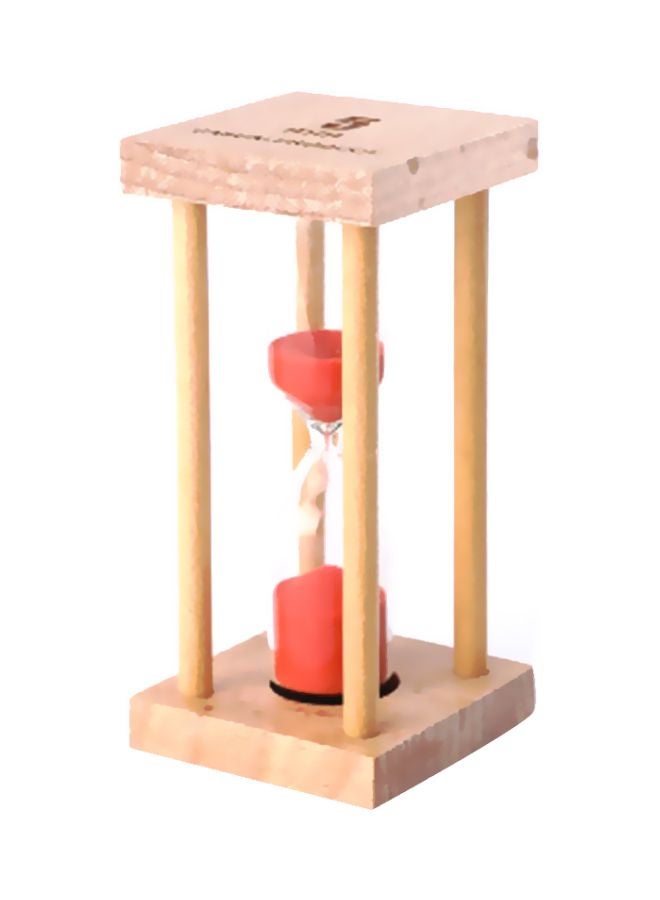 Wooden Hourglass Sand Timer Red/Brown 45x87x45mm