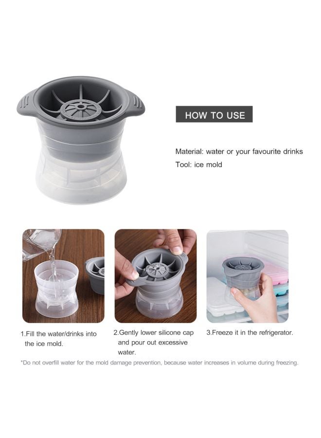 قالب كرات ثلج من السيليكون شفاف/رمادي - Image 2