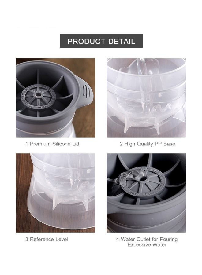 قالب كرات ثلج من السيليكون شفاف/رمادي - Image 3