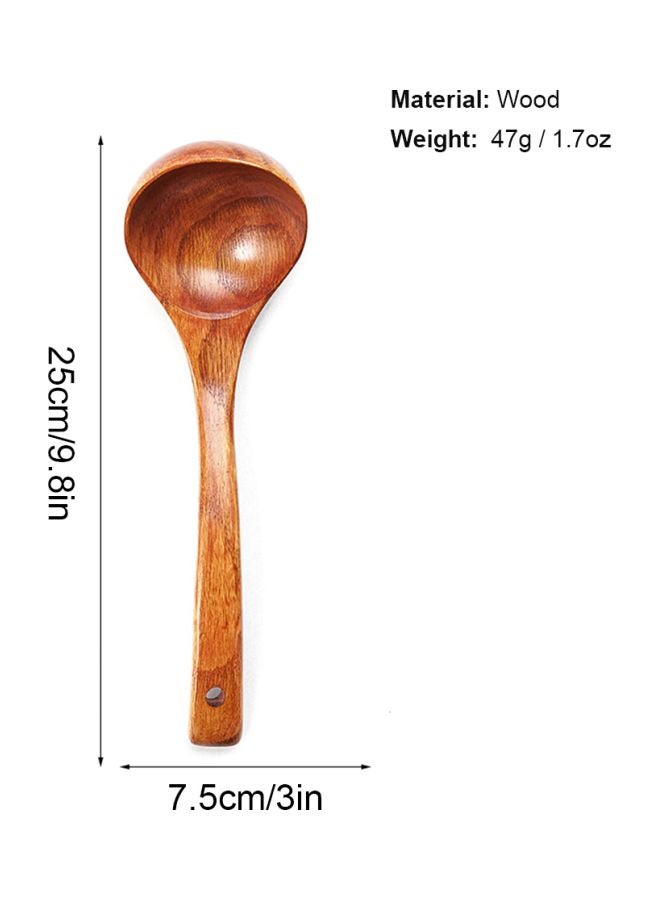 5-Piece Wooden Cooking Ladle Set Wood Rice Spoon 21.5x7, Frying Spatula 2x 39x9.5, 1x Spatula 33x8, 1x Soup Spoon 25x7.5cm - v1593176180/N38916309A_6