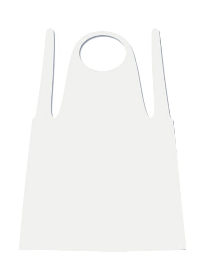 Waterproof Oil Resistant Lastics Apron White 98x60cm - Image 1