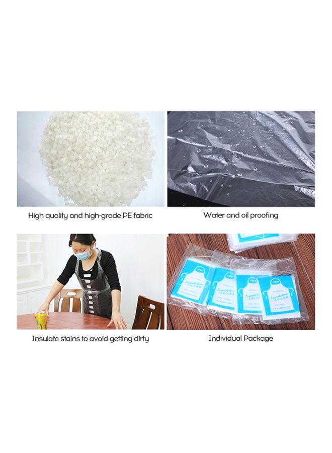 Waterproof Oil Resistant Lastics Apron White 98x60cm - Image 2