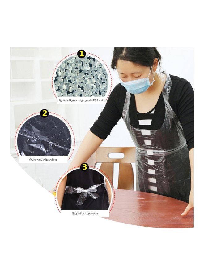 Waterproof Oil Resistant Lastics Apron White 98x60cm - Image 5