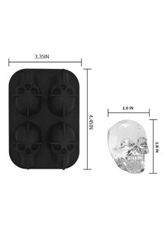 Generic Skull Shape Silicone Ice Mould Black 3.35x4.45inch  - Image 3
