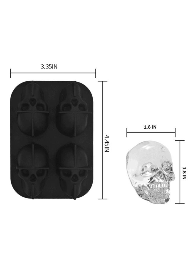 Generic - Skull Shape Silicone Ice Mould Black 3.35x4.45inch - Image 1