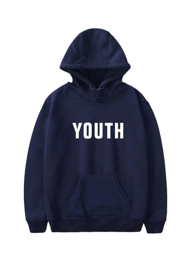 Joychic Youth Concert Loose Fit Hoodie Navy Blue 