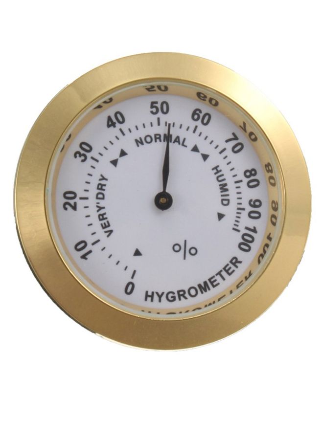 Generic Brass Analog Hygrometer Gold/White/Black 37 x 9mm  - Image 1