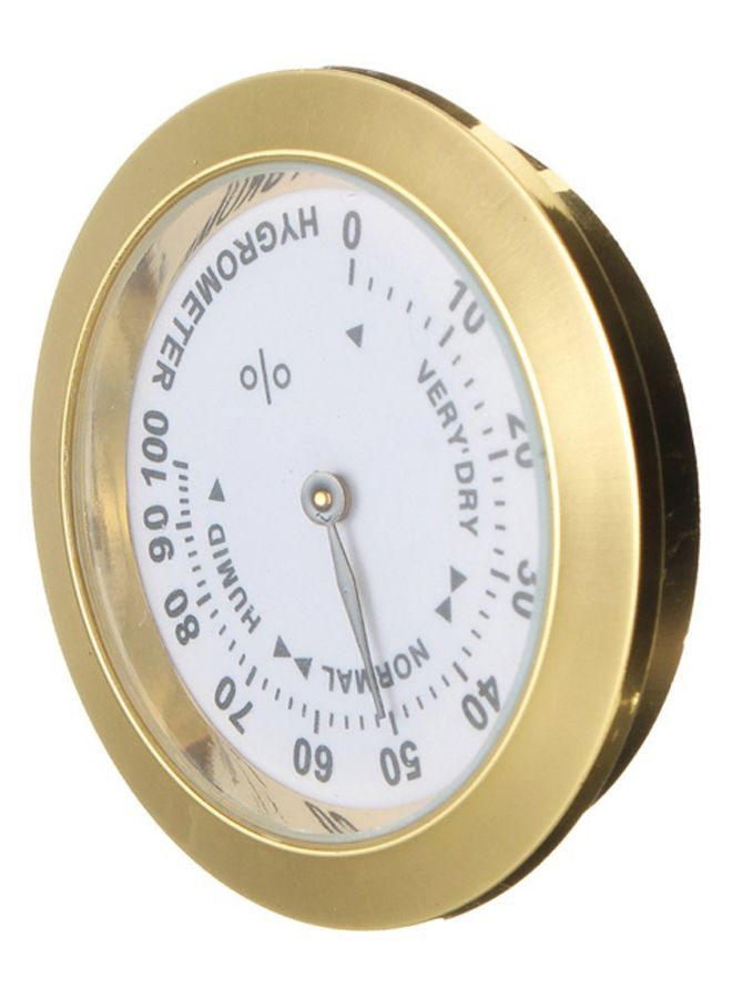 Generic Brass Analog Hygrometer Gold/White/Black 37 x 9mm  - Image 2