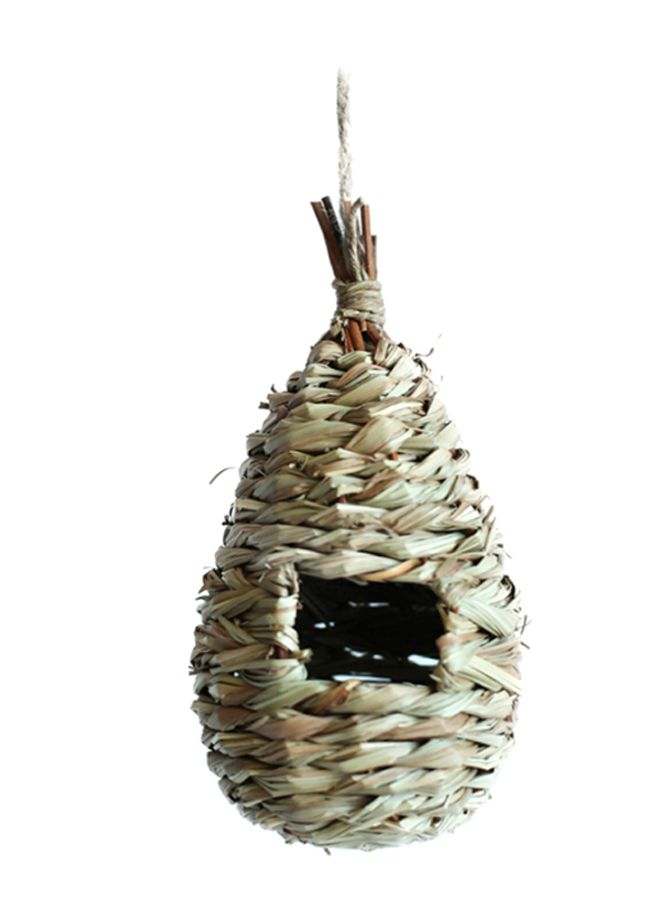 Generic Bird Nest Hut Cage Hanging Birdhouses For Resting Place Brown - Image 1