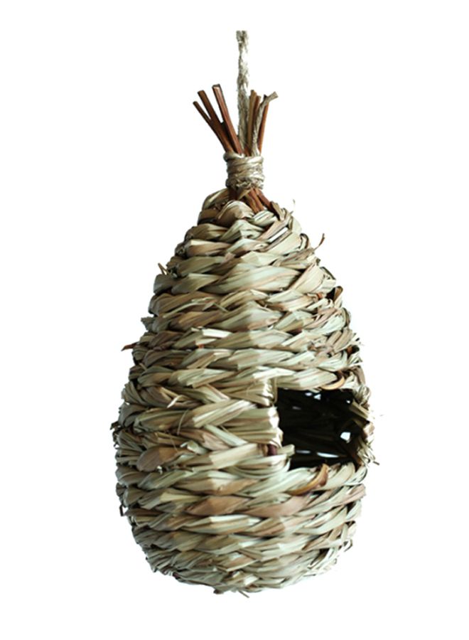 Generic Bird Nest Hut Cage Hanging Birdhouses For Resting Place Brown - Image 2