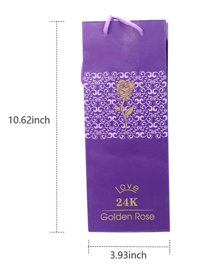 Generic Fake Rose Flower Golden Foil With Gift Box Pink/Gold  - Image 2
