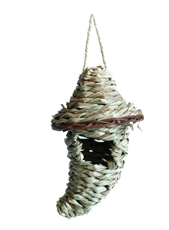 Generic Bird Nest Hut Cage Hanging Birdhouses For Resting Place Brown 9.44 x 5.11inch - Image 1