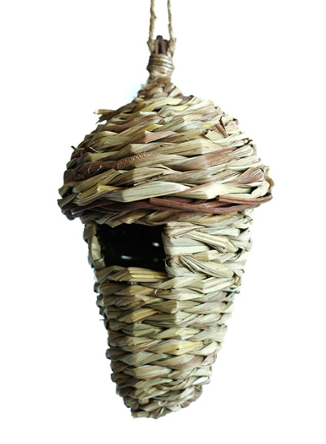 Generic Bird Nest Hut Cage Hanging Birdhouses For Resting Place Brown 9.44 x 5.11inch - Image 2