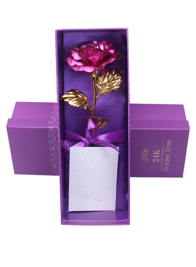 Generic Fake Rose Flower Golden Foil With Gift Box Pink/Gold  - Image 1