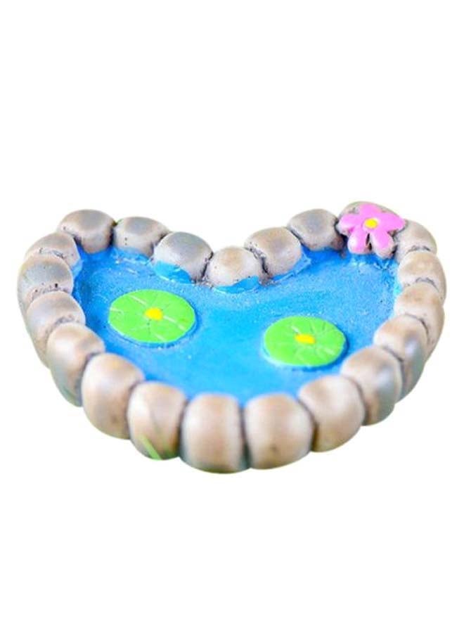 Generic 2-Piece Heart Shape Lotus Pond Garden Miniature Set Multicolour 
