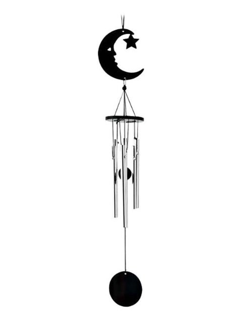 Multi-Tube Hanging Wind Chime Black/Silver