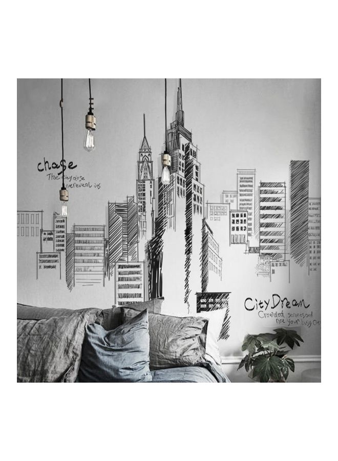 City Building Wall Sticker Black/White 74x110cm  - Image 3