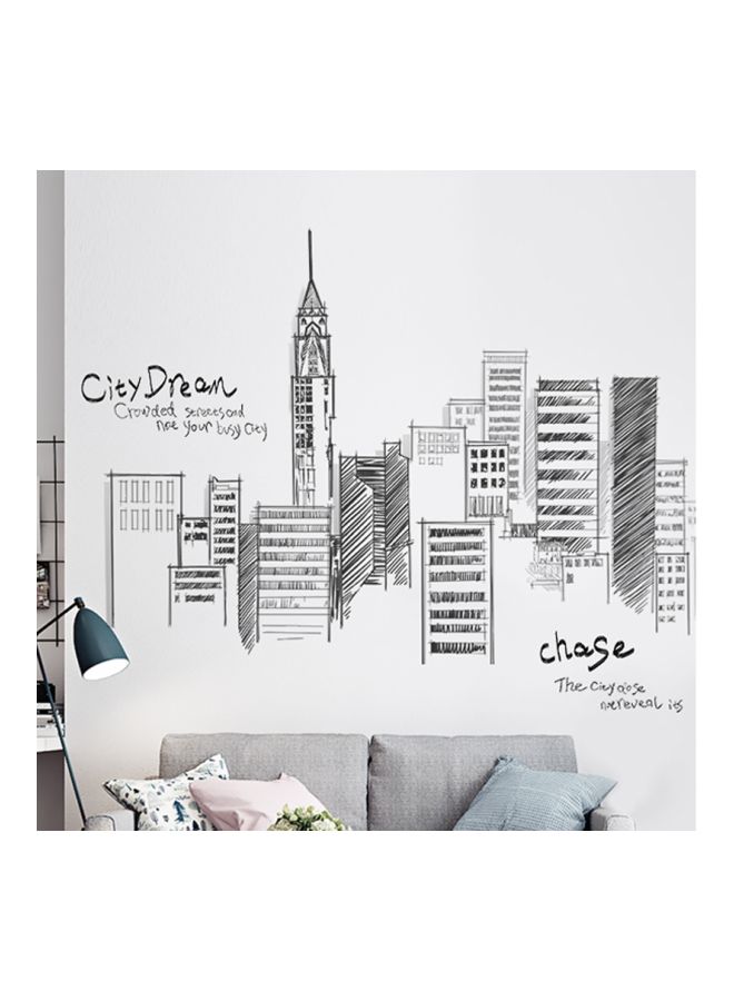 City Building Wall Sticker Black/White 74x110cm  - Image 4