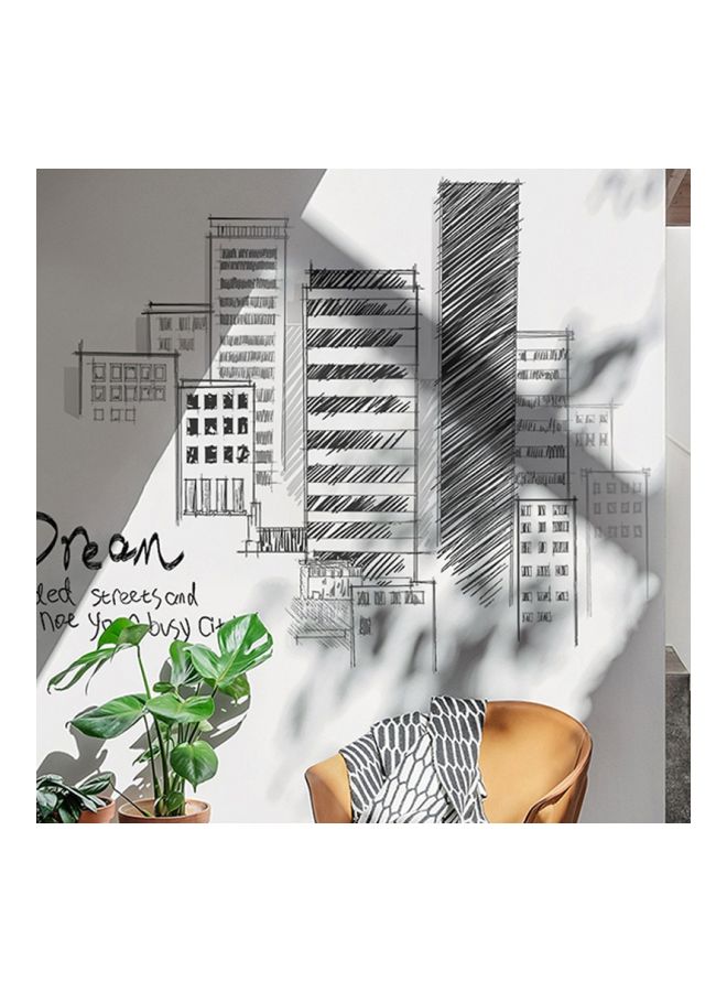 City Building Wall Sticker Black/White 74x110cm  - Image 5