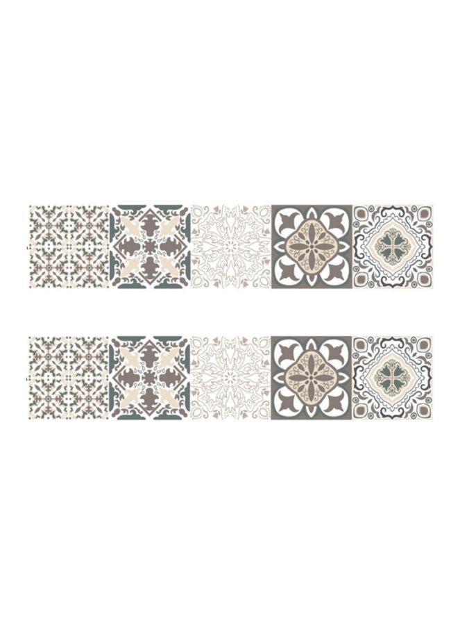 مجموعة ملصقات بتصميم بلاط كلاسيكي من قطعتين متعدد الألوان 20x5x5سم - Image 1