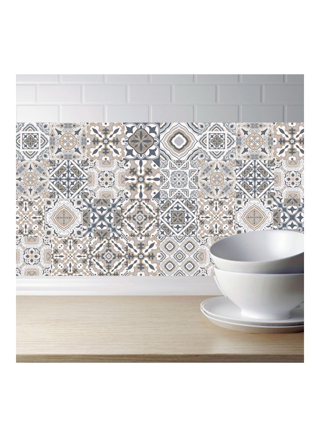 مجموعة ملصقات بتصميم بلاط كلاسيكي من قطعتين متعدد الألوان 20x5x5سم - Image 2