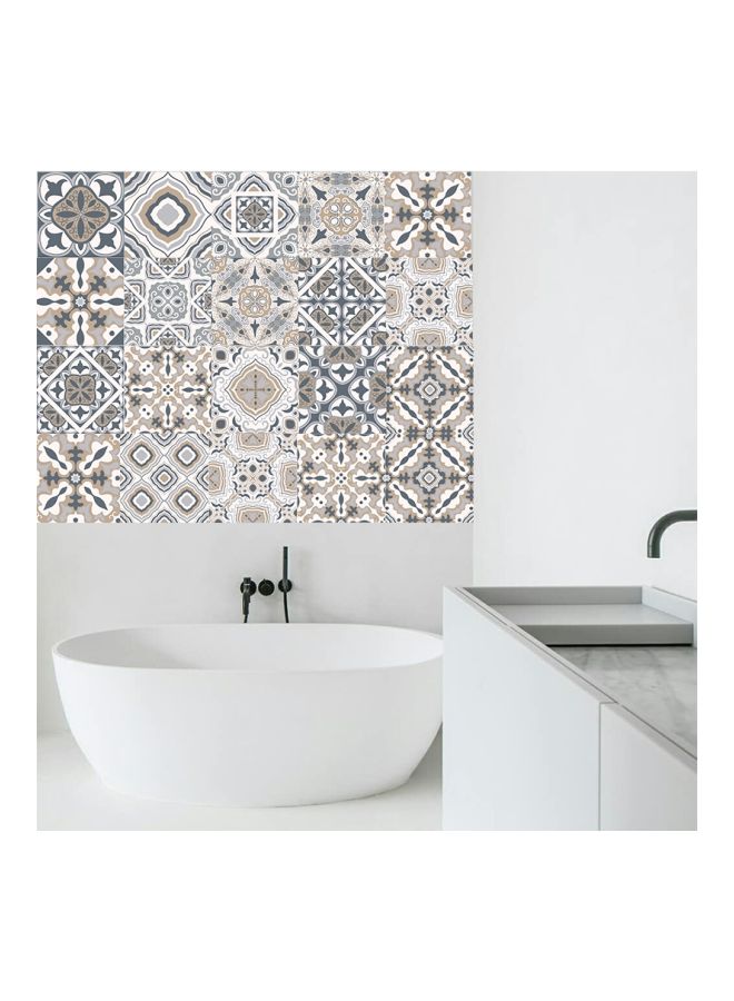 مجموعة ملصقات بتصميم بلاط كلاسيكي من قطعتين متعدد الألوان 20x5x5سم - Image 4