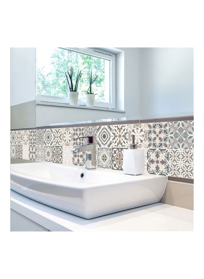 مجموعة ملصقات بتصميم بلاط كلاسيكي من قطعتين متعدد الألوان 20x5x5سم - Image 5