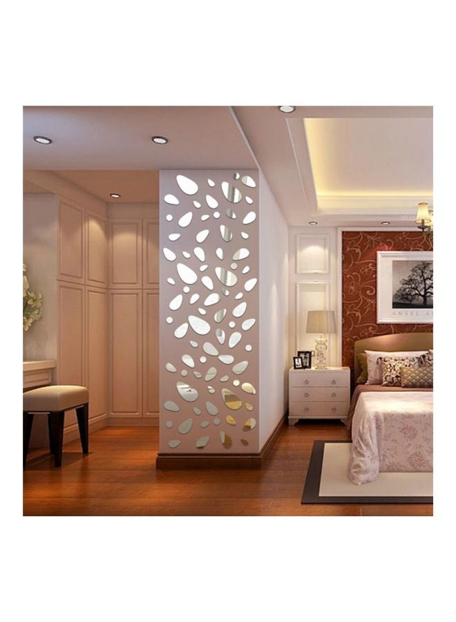 طقم ملصق جداري بتصميم عاكس ثلاثي الأبعاد قابل للإزالة من 12 قطعة فضي 20x10x20Ø³Ù†ØªÙŠÙ…ØªØ± - Image 1
