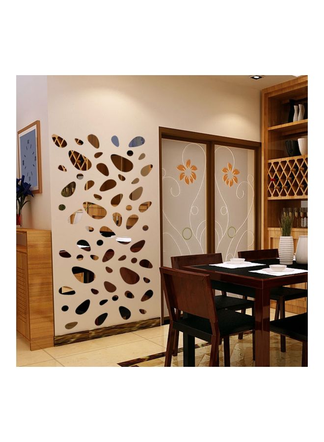 طقم ملصق جداري بتصميم عاكس ثلاثي الأبعاد قابل للإزالة من 12 قطعة فضي 20x10x20Ø³Ù†ØªÙŠÙ…ØªØ± - Image 3