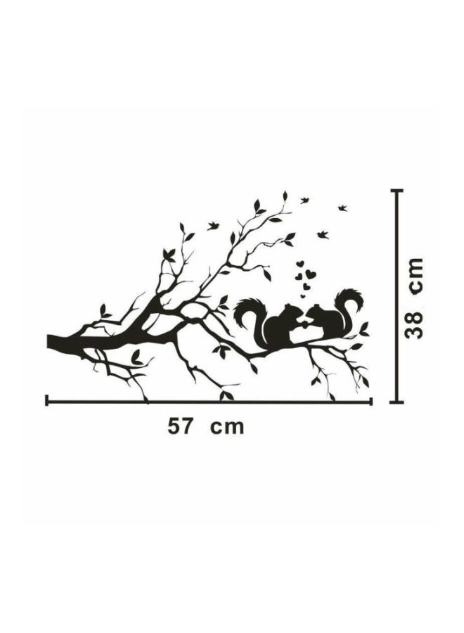Squirrel Twig Decoration Wall Sticker Black 57x38cm - Image 5