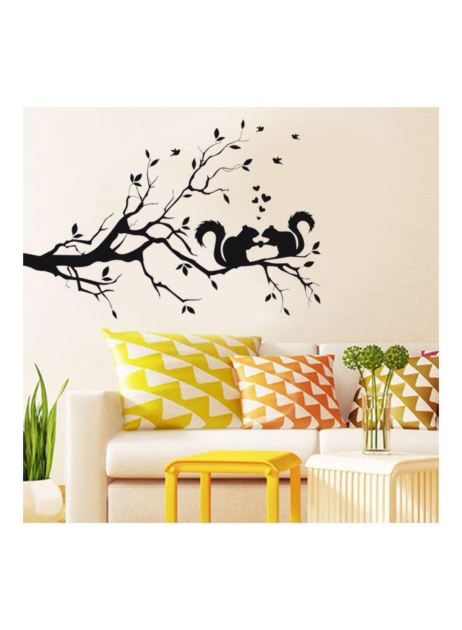 Squirrel Twig Decoration Wall Sticker Black 57x38cm - Image 3