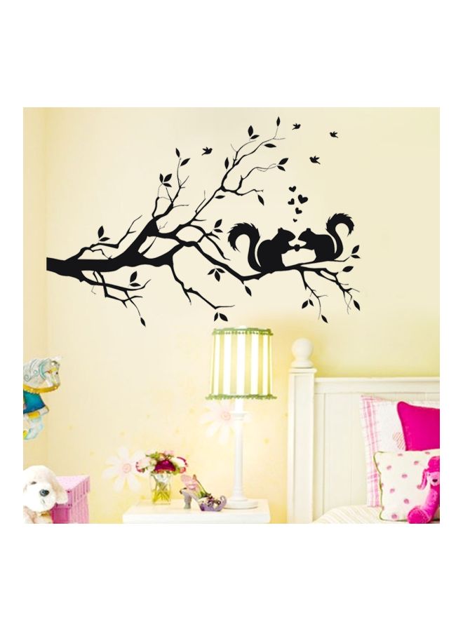 Squirrel Twig Decoration Wall Sticker Black 57x38cm - Image 4