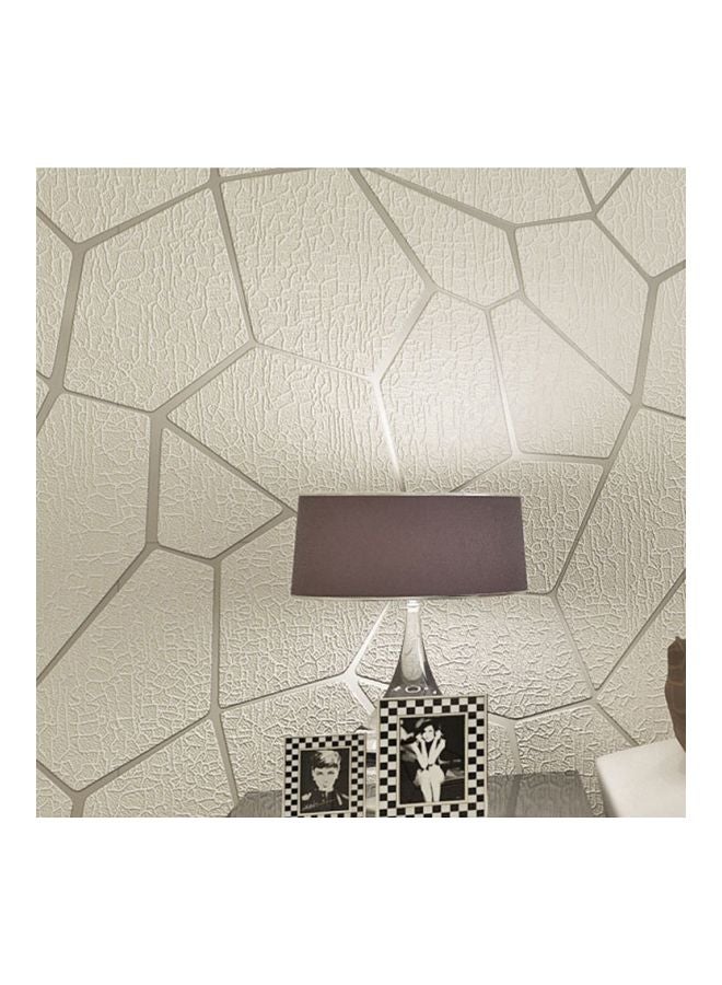 3D Geometric Patterned Wall Sticker Beige/Silver 0.53x10meter  - Image 1