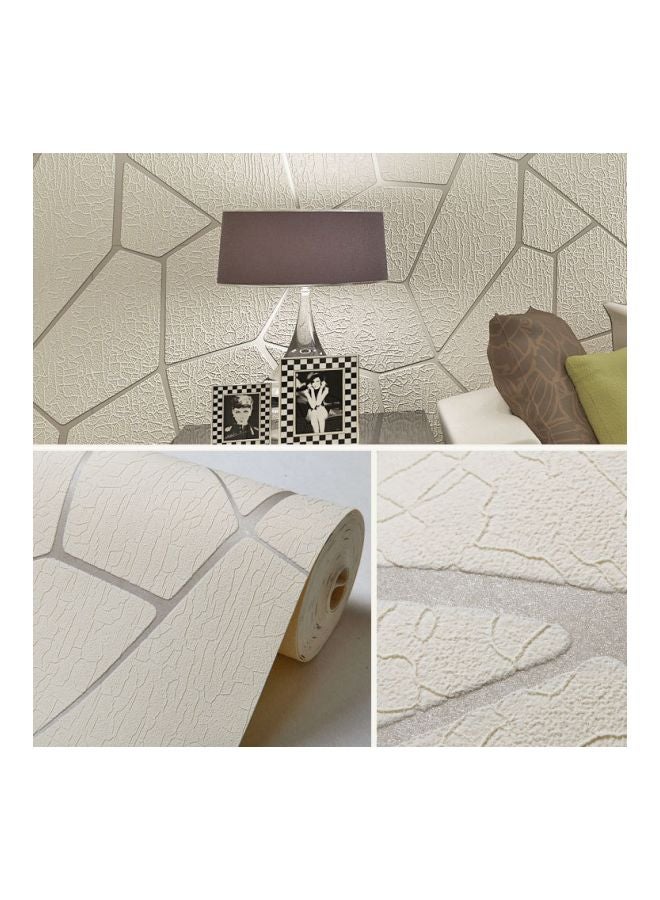 3D Geometric Patterned Wall Sticker Beige/Silver 0.53x10meter  - Image 2