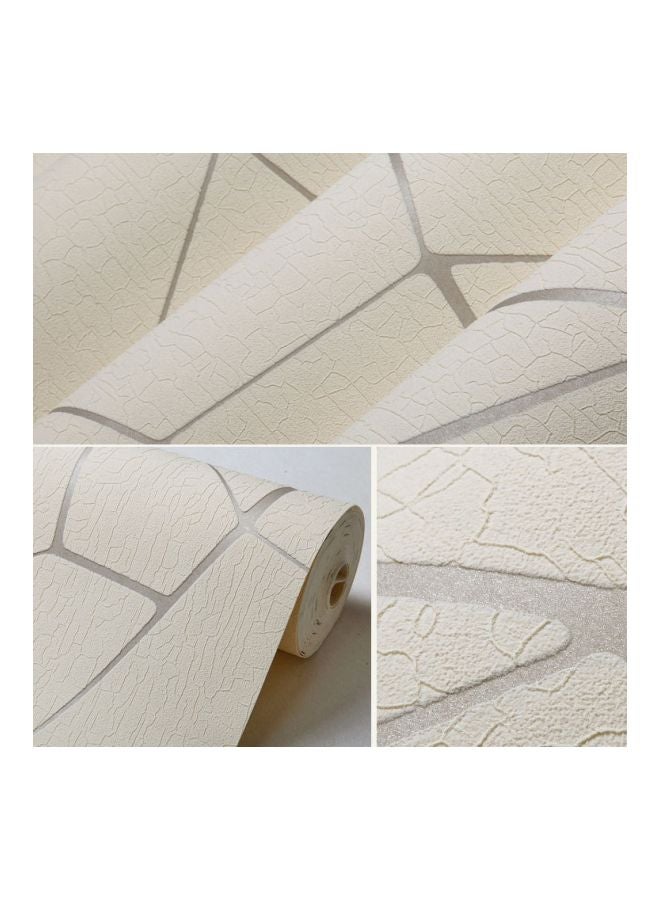 3D Geometric Patterned Wall Sticker Beige/Silver 0.53x10meter  - Image 3