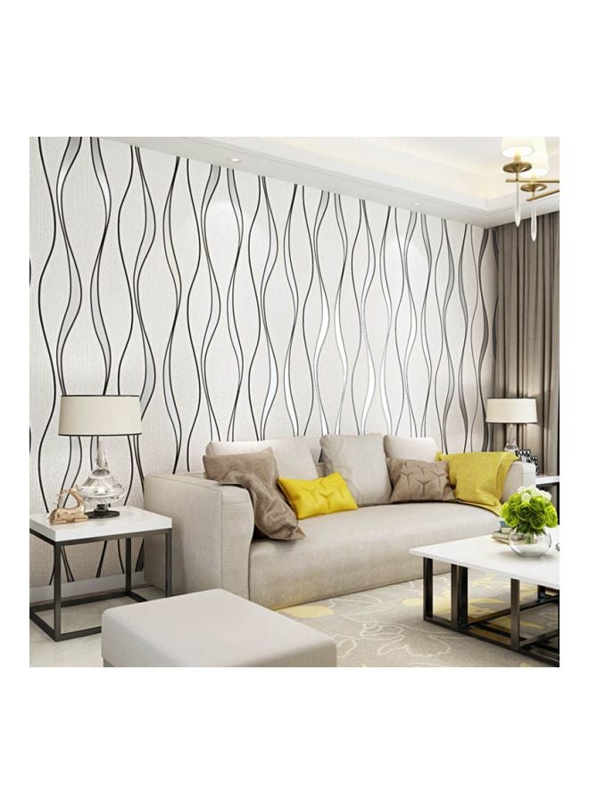 3D Water Ripple Wall Sticker Beige/Silver 0.53x10meter  - Image 1
