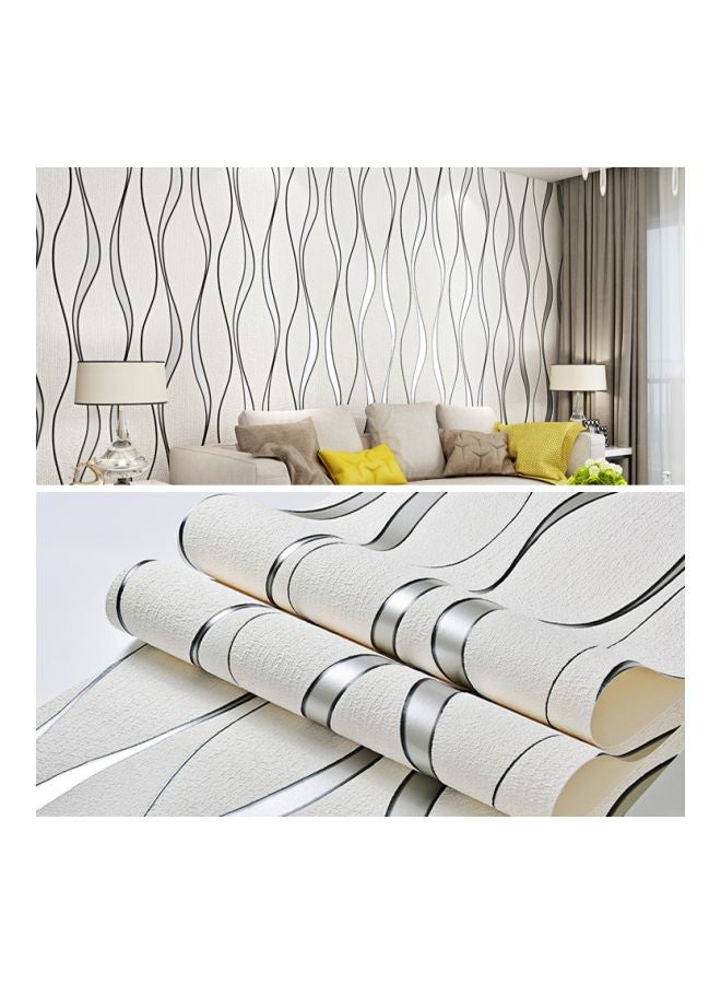 3D Water Ripple Wall Sticker Beige/Silver 0.53x10meter  - Image 2
