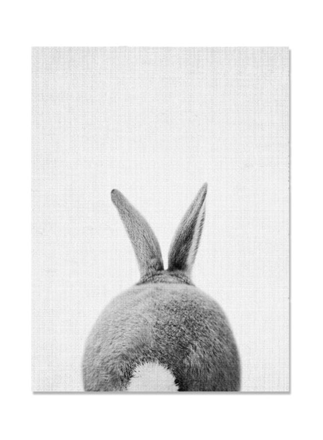 Rabbit Themed Wall Painting White/Grey 40x60cm