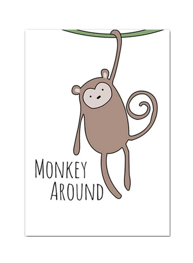 لوحة جدارية تمثل قرد أبيض/أسود/بني 40x50سم - Image 1