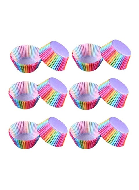 طقم أكواب للكيك مكون من 100 قطعة متعدد الألوان 68x68x32مم