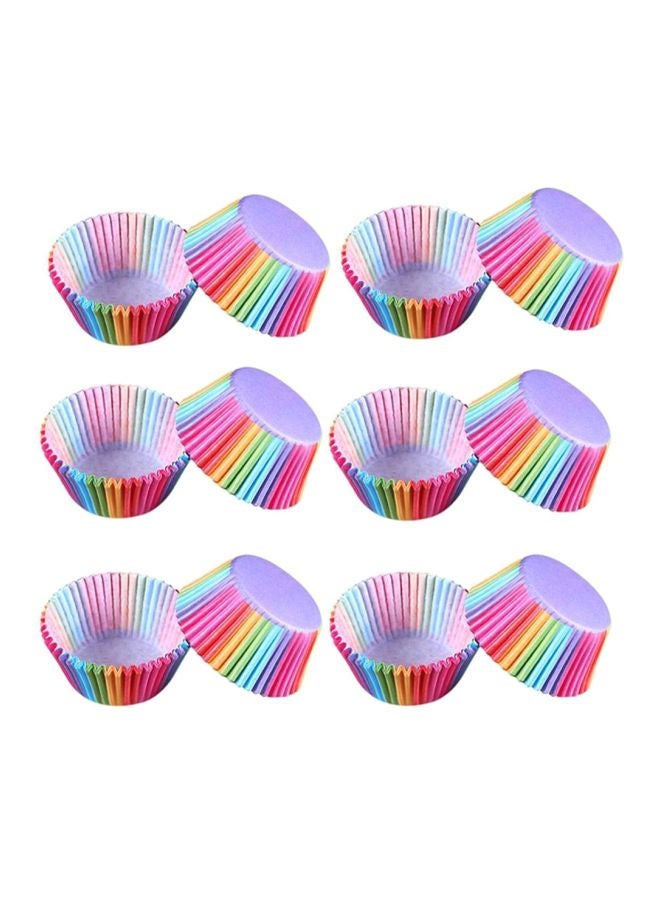 Generic 100-Piece Cup Cake Case Set Multicolour 68x68x32mm  - Image 1