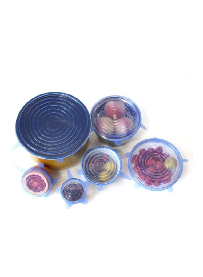 Generic 6-Piece Silicone Stretchable Lids Blue Extra Small Lid 6.5, Medium Small Lid 9.5, Small Lid 11.5, Large Lid 14.5, Medium Large Lid 16.5,Extra Large Lid 21cm  - Image 2
