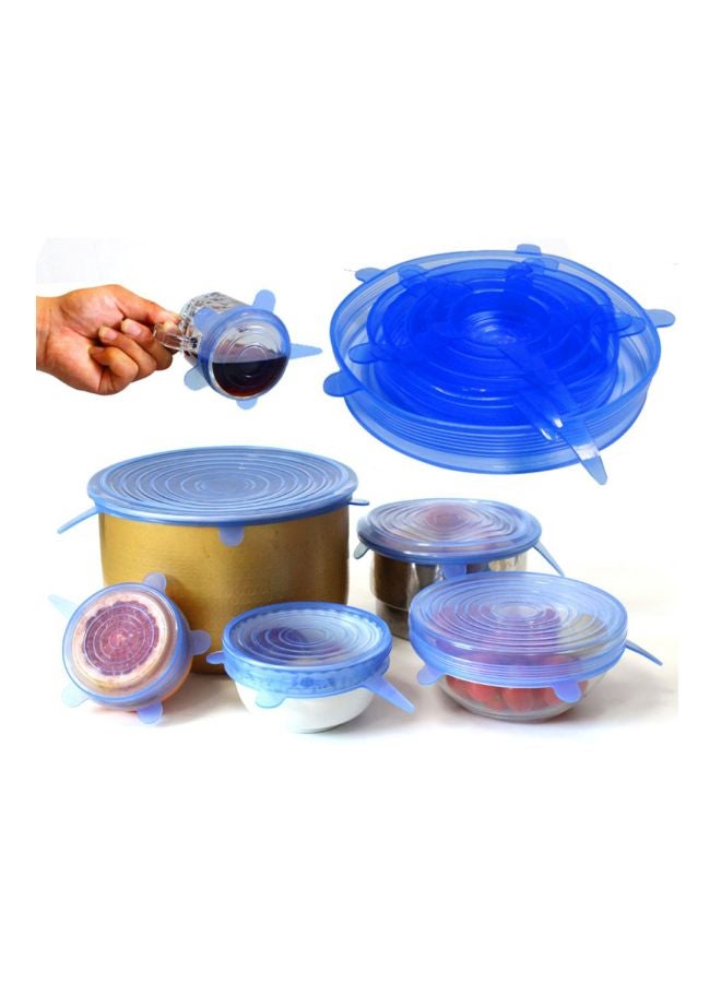 Generic 6-Piece Silicone Stretchable Lids Blue Extra Small Lid 6.5, Medium Small Lid 9.5, Small Lid 11.5, Large Lid 14.5, Medium Large Lid 16.5,Extra Large Lid 21cm  - Image 3