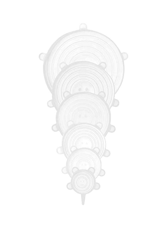 طقم أغطية مطاطية من السيليكون مكون من 6 قطع شفاف 6-Piece  - Image 1