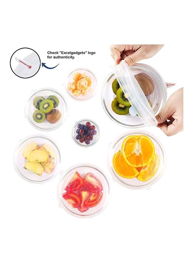 طقم أغطية مطاطية من السيليكون مكون من 6 قطع شفاف 6-Piece  - Image 2
