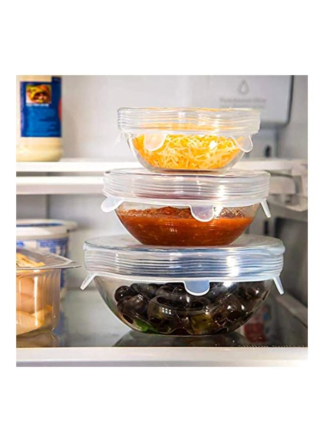 طقم أغطية مطاطية من السيليكون مكون من 6 قطع شفاف 6-Piece  - Image 3