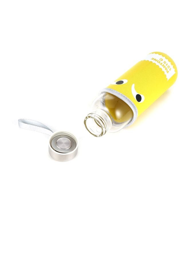 Borosilicate Glass Bottle With Cover Yellow/Steel 350ml - Image 4