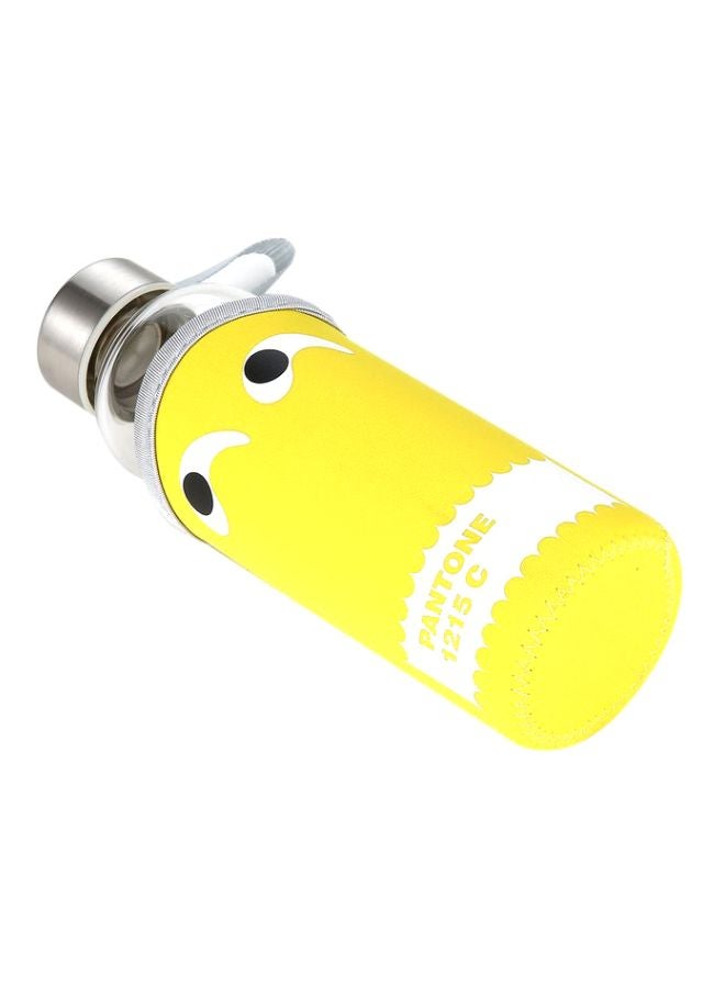 Borosilicate Glass Bottle With Cover Yellow/Steel 350ml - Image 5