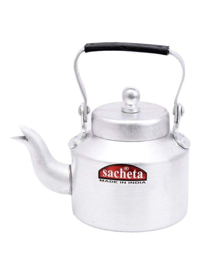 غلاية شاي من الألومنيوم أسود/ فضي 800ملليلتر