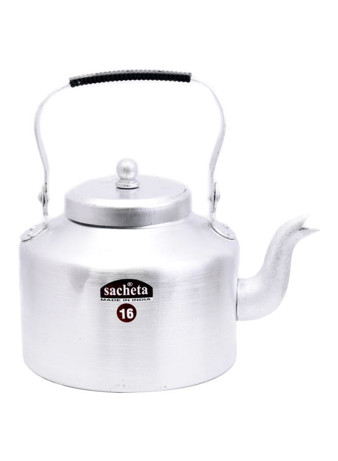 غلاية شاي من الألومنيوم أسود/ فضي 4لترات